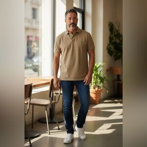 Polo by Ralph Lauren Tan Classic Polo Shirt. Minor spot - see picture.